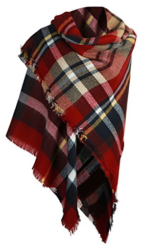 DELEY retro mjuk pläd tartan höst vinter halsdukar överdimensionerad lång stola wrap täckhalsduk