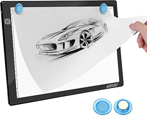 Leuchttisch A4 Led Pad magnetisches Zeichenbrett dimmbarer Leuchtkasten Copy Board mit USB Kabel und Netzteil Led Licht Pad zum Zeichnen Diamond Painting Skizzieren Animatio (Schwarz)