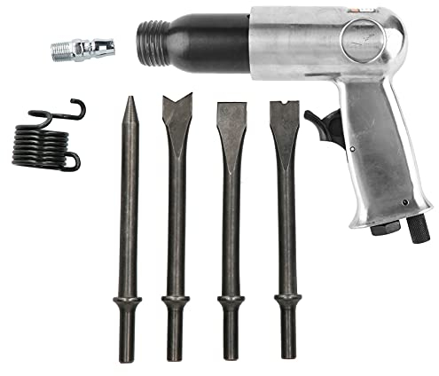 Walfront Air Hammer OW-190 Drucklufthammer aus Legiertem Stahl mit 4 Meißeln Luftbetriebenen Pick Tool Kits