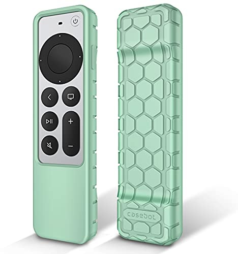 FINTIE Protective Case for Apple TV Siri Remote 2021 - Honey Comb Lightweight Anti Slip Shockproof Silicone Cover for Apple TV 4K / HD Siri Remote Controller (2nd Generation), Green | Apple TV Siri Remote Control 2021 2022, Shockproof Cover, Protective, Honey Comb, Lightweight, Anti Slip, Green