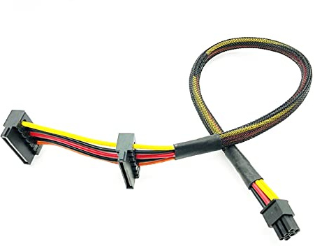 1 UNIDS HDD SSD SATA Cable de alimentación adecuado para Dell Vostro 3668 3667 3650 SATA Duro SSD Power Fuente de alimentación 6Pin al adaptador de conector de SATA DUAL