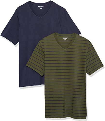 Amazon Essentials Men's Short-Sleeve V-Neck T-Shirt, Pack of 2