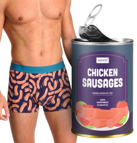soxo Boxer Homme Coton - Calecon Saucisses for Men M-XL | calson original au quotidien, calcon drôle et pratique