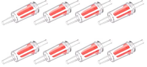 sourcing map 8Pcs Air Pump Check Valves, 5mm/0.2 Red Aquarium Air Valve Non-Return Valve for Aquariums, Hydroponics