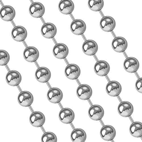 rockible 100M Round Ball Bead Necklace Stainless Steel Jewelry DIY Chain, Multi, 2.4mm