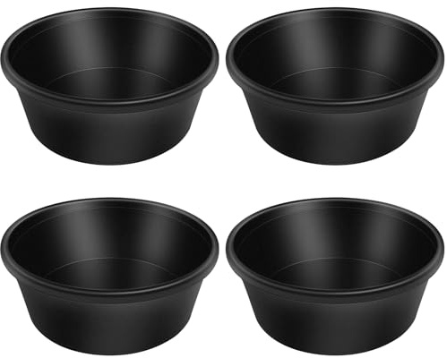 Lot de 4 mangeoires en caoutchouc durable de 4 litres, seau d'alimentation en caoutchouc résistant pour chevaux, chèvres, poulets, chats, chiens, conteneurs de bain pour animaux