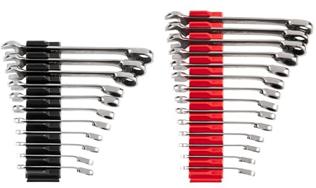 TEKTON Reversible 12-Point Ratcheting Combination Wrench Set with Modular Organizers, 25-Piece (1/4-3/4 in., 6-19 mm) | WRC94304