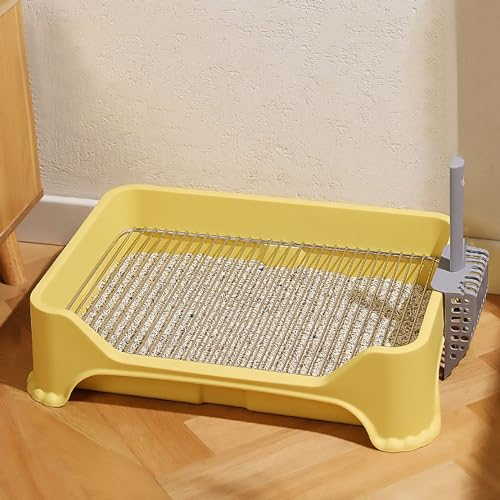 Pucaru Hundetoilette für den Innenbereich, Tragbarer Welpentoilette, Hundeklo-Trainingspad-Tablett, für Hunde und Katzen im Innenbereich (Size : Yellow)