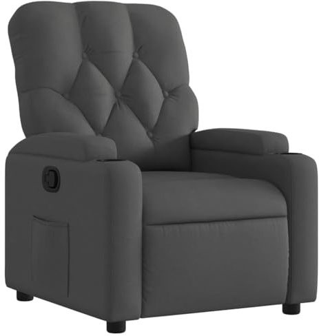 vidaXL Poltrona reclinabile in tessuto grigio scuro