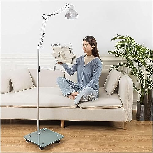 Buchhalter zum Lesen im Bett,verstellbares Freisprech-Lesen,Tablet-Bodenständer mit Rollen,Notenständer,für Lehrbücher,Zeitschriften