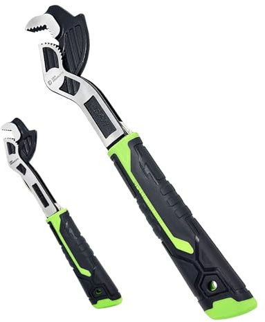 Der Erwachte Multi-function Adjustable Pipe Wrench Set, 2-Piece, Quick Self-Adjusting, Power Grip for 7-35mm Nuts, Pipes Use，Chromium Vanadium Steel