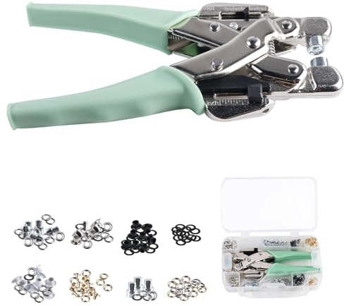 WIYETY Pinze per Occhielli Professionali: Multifunzione Perforazione Occhielli per Occhielli Pinze per Occhielli in Metallo, Pinze Portatili per Occhielli Macchina Perforatrice Occhielli, 3/5 mm