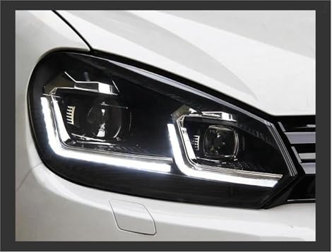 Scheinwerfer Satz passend Scheinwerfer Ersatz Für VW Für Golf 6 MK6 Für TSI 2009 2010 2011 2012 2013 DRL Tagfahrlicht Kopf Lampe Bi Xenon Birne (Farbe: Lhd