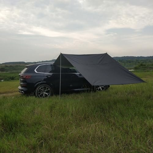 Toldo de coche al aire libre, refugio portátil impermeable, tienda lateral para playa, camping, pesca, picnic (negro)