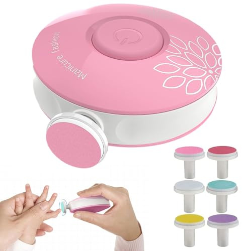 Elektriska barnnagelfil, elektrisk nagelfil, säker barnnagelklippare, nageltrimmer-manikyrset, rosa