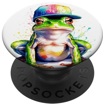 Frosch Snapback Cap Bunt Lustig Tier Aufdruck Design Print PopSockets mit austauschbarem PopGrip