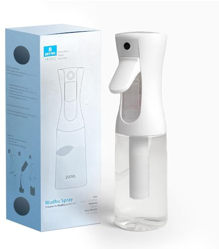 ABDEEZ Continuous Spray Bottle – Ultra-Fine Mist Sprayer for Hair, Cleaning & Skincare | 200ml/6.76oz Refillable Water Mister for Salon Plant Care Pet Grooming | Leakproof & Ergonomic Design (White)
