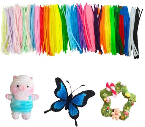 APKOL 300 Stück Pfeifenputzer zum Basteln, 27 Farben Pfeifenreiniger zum Basteln, 30cm Chenilledraht, Bastel, Pfeifenreiniger Chenilledraht Pfeiffendraht für Kreative DIY-Projekte und Basteldeko
