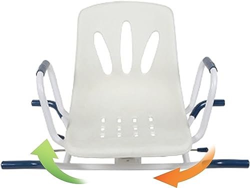 Sedia da doccia girevole a 360° con braccioli e schienale, sgabello da doccia per anziani e disabili, sedile rimovibile per vasca da bagno, portata 150 kg