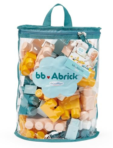Ecoiffier - BB Abrick - Sac Demi-Lune 60 pièces - Jeu de Construction pour Enfants - Stimule la créativité et la motricité - Facile à Transporter - Dès 12 Mois – 7927