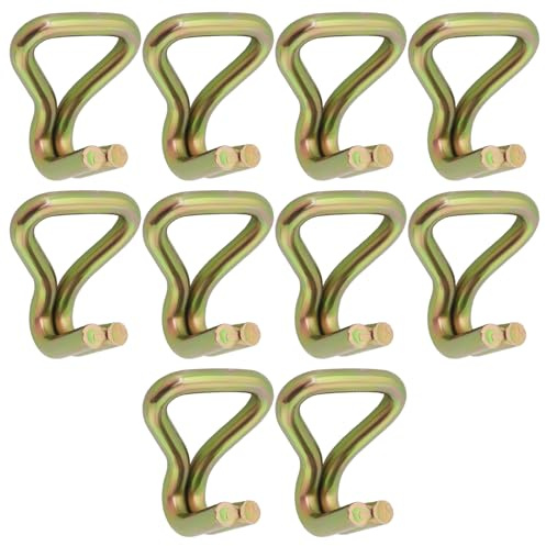 OTOTEC Lot de 10 crochets de serrage à double pointe pour sangle de 25 mm de large, 50 x 30 x 15 mm, doré