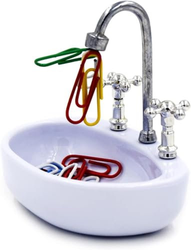 Waschbecken Büroklammerspender, Magnetischer Büroklammern Spender, Büroklammerhalter Schreibtisch Organizer, Lustige Geschenke Büro