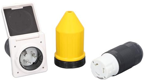 RV Power Inlet Steckdosen 50 AMP Elektrische Power Inlet für Wohnmobile Boote Campen 125V 250VAC