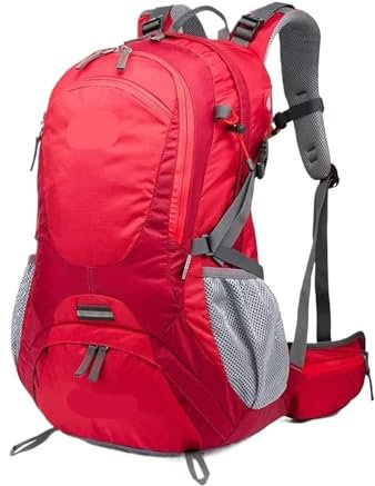 OUYUE Sac À Dos De Voyage Sac d'alpinisme en Plein Air 45L Sac À Dos De Randonnée 20 Pouces Sac d'alpinisme pour Hommes Sac À Dos De Sport pour Camping Trekking(Rot)