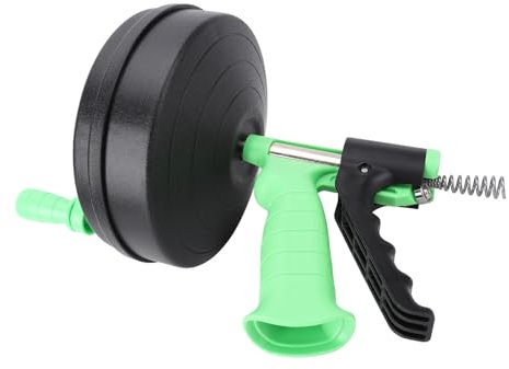 Strumento Idraulico del Serpente della Coclea di Drenaggio 25FT con Attacco per Trapano Manuale e Coclea a Tamburo per Trapano con, Strumenti per Intasare i Capelli (7,5 m