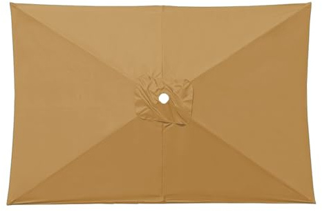 HonunGron Auvent De Remplacement pour Parasol de Terrasse Rectangulaire 3 x 2 m 6 Baleines Toile De Parasol Rectangulaire Remplacement Pour Cour, Jardin, Plage, Protection UV 30+