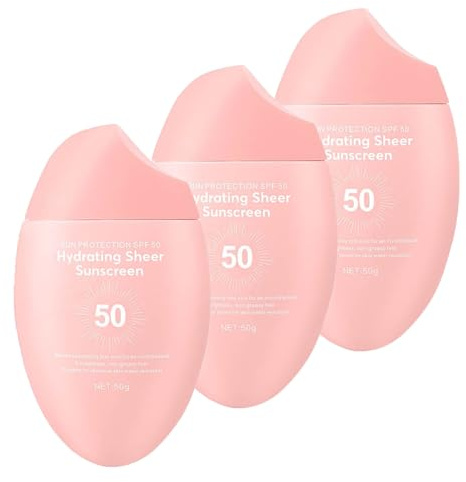 Hydrating Sheer Sunscreen SPF50, Face and Body Sunscreen, Moisturizing Body Oil Sun Cream, Shimmering Bodys Oil Mist, Non-Greasy & Fast-Absorbing, Easy to Carry (3)