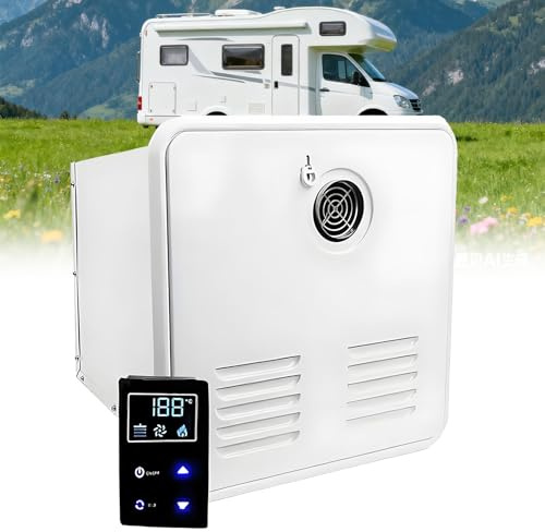 aromaoveite Calentador De Agua Sin Tanque para Autocaravanas | Calentador De Agua para Autocaravanas, 55,000 Btu, A Demanda, con Puerta De 38x38 Cm, 12 V CC para Autocaravanas, Autocaravanas White