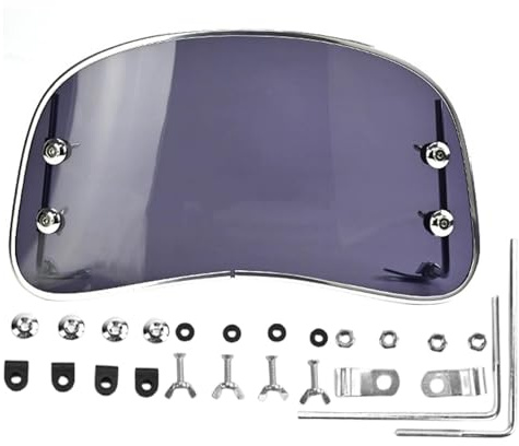 Parabrisas de Motocicleta Transparente de Revestimiento Transparente y Ajustable, Disco Protector Robusto para giras, Deflector de Viento para Motociclistas | Spoiler aerodinámico con un Grueso wint