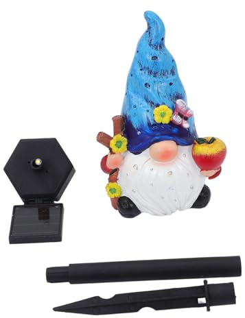 HOMSFOU Lampe Solaire Nain Résine Étanche pour Jardin Extérieur Piquet Décoratif Facile à Installer Éclairage Paysager Solaire pour Pelouse et Cour