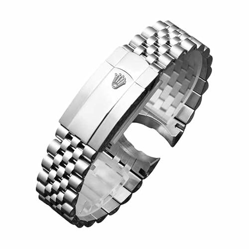 ROUHO Sólido Acero Inoxidable Correa de Reloj Reemplazo Brazalete Reloj con Cierre Desplegable para Rolex Datejust 36mm & 41mm