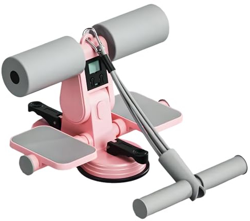 Appareil d'entraînement Sit Up - Barre d'assistance abdominale portable avec bande de résistance - Support de pied avec 2 ventouses - Appareil de fitness pour la maison