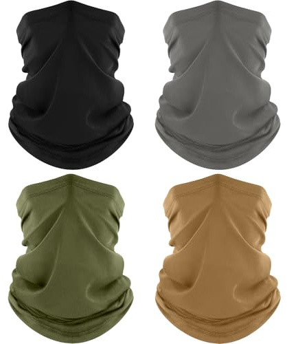 ROXUN 4 Stück Schlauchschal Atmungsaktive multifunktionstuch Gesichtsmaske | Ideal zum Wandern, Atmungsaktiv kühlendes Material, UV Wind Staub Schutz, 95% Polyester 5% Elastan