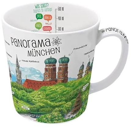 Kaffeebecher München Panorama, Kaffeetasse Tassen Teetassen Kaffeepott Henkelbecher
