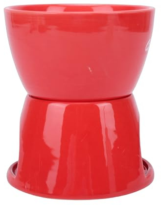 Syrisora Ensemble de Caquelon à Fondue en Céramique, élégant Fondoir à Chocolat avec Support et Fourchette pour Fromage, Chocolat, Caramel, Idéal pour les Fêtes, les Pique-niques, les (Style anglais