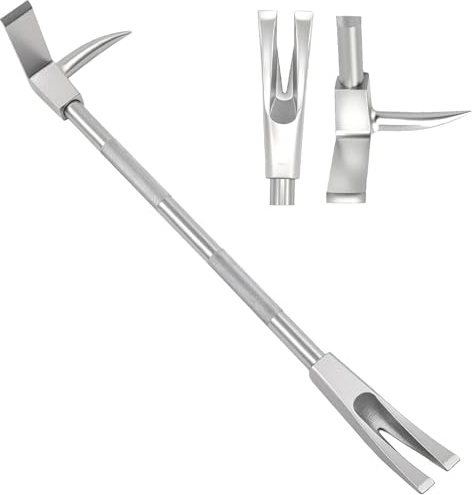 30 multifunktionellt Halligan-verktyg, kraftigt ingångsverktyg, 3-i-1 platt huvud, spikgaffel, smidd kolstål, halkfri handtagsdesign, för rivning av bilreparationer