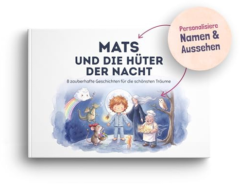 illunéa personalisiertes Kinderbuch mit Namen - 8 Einschlaf-Geschichten - Mädchen oder Junge - personalisierte Geschenke Kinder Geburtstag Kindertag Geschenk