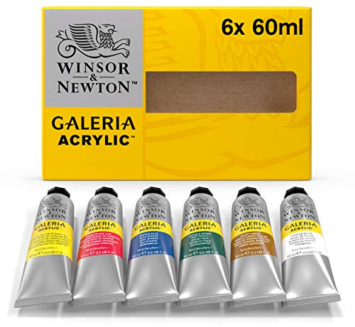 Winsor & Newton Galeria Acrylic Paint, 6 x 60ml (2--oz) Tube Paint Set