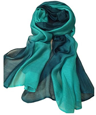 UK_Stone Damen Elegant Unifarben Farbverlauf Schal Halstuch Gross Glitzer Abendkleid Stola