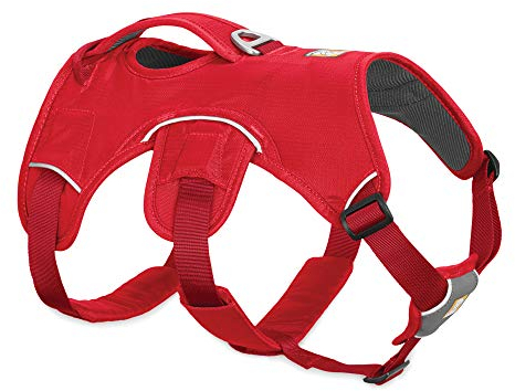 Ruffwear Mehrzweck-Hundegeschirr, Raues Gelände, Arbeitshunde, Sehr kleine Hunderassen, Größenverstellbar, Größe: XS, Rot, Web Master Geschirr
