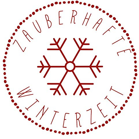 Stemplino Maxi Stempel XL - Zauberhafte Winterzeit Schneeflocke - Hochwertiger Holzstempel 78x46 mm Rund - Weihnachten Kinder