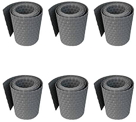 workingHOUSE Rotolo Frangivisto in Polyrattan per Recinzione Esterna - Strisce Resistenti alle Intemperie per Recinzioni, Balconi e Terrazze - Facili da Installare - 255 cm x 19 cm (6x Grigio chiaro)