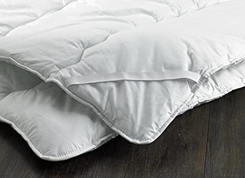 Diana Cowpe SMALL DOUBLE MATTRESS TOPPER Luxury 100% Cotton Cover SOFT & BOUNCY ANTI-ALLERGY FILLING Elasticated Corners Mattress Pad MADE IN UK