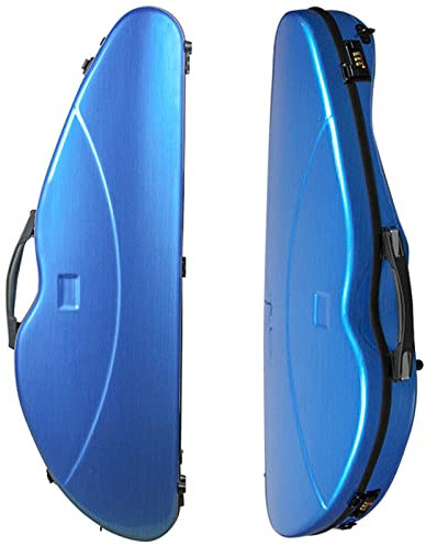 ZSHYP Violin Case 4/4 Full Size mit Hygrometer, Violin Box Strong Super Lightweight Plüsch Innen mit Passwortsperre,Blue