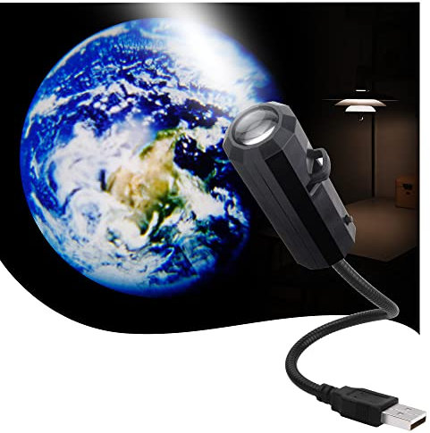 xinfok USB Moon Lamp Projector Night Light Earth Projection Led Lamp for Bedroom Ceiling,Gift,Room Decor,Photo Background