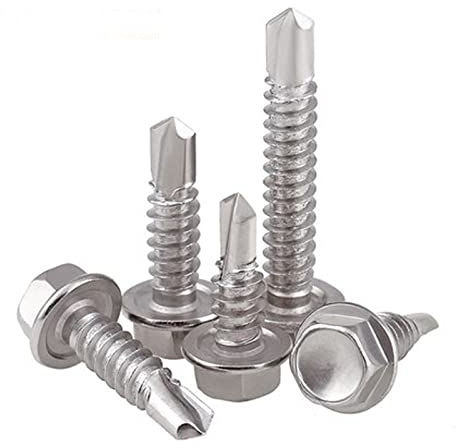 GILIOS M5,5 410 Edelstahl Bohrer Schwanz Sechskant Selbstbohrende Schrauben Schwalbenschwanz Selbstschneidende Schraube Bolzen 16mm-125mm L (Color : 1, Size : M5.5x90mm (2pcs))